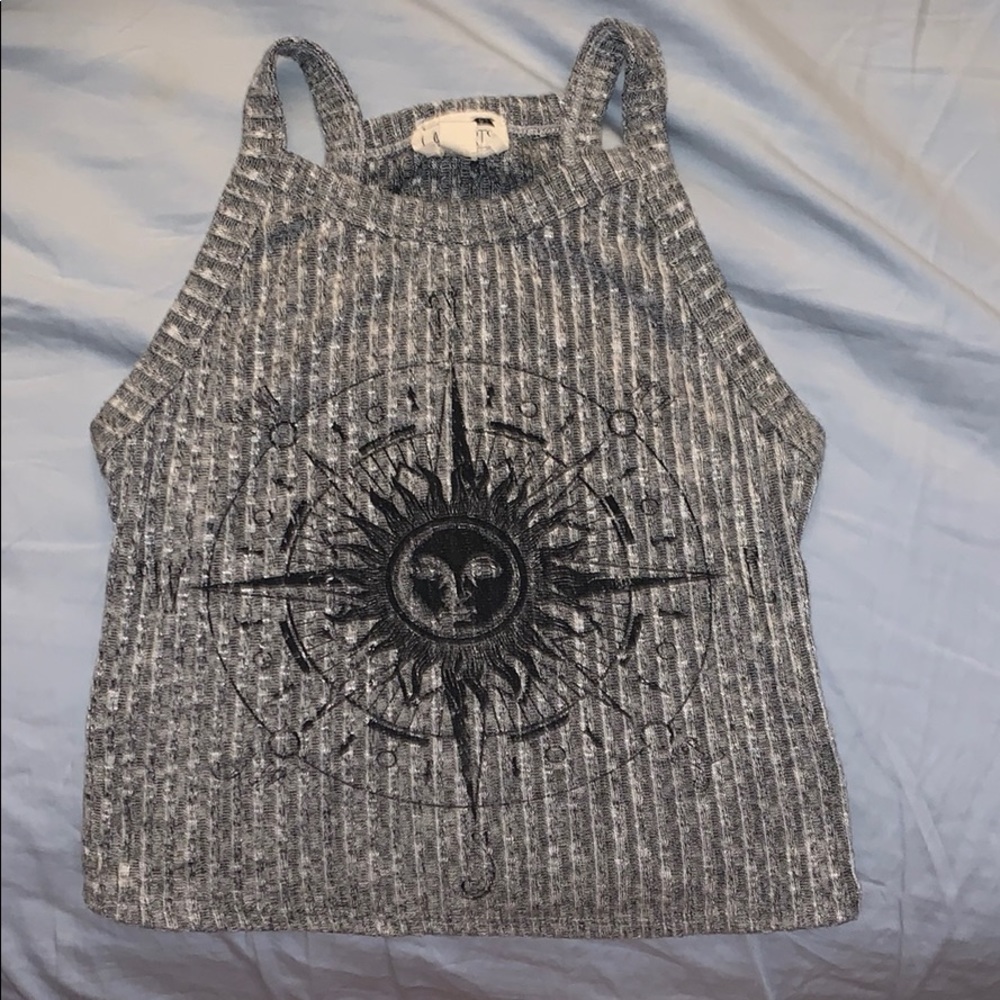 Gray crop top